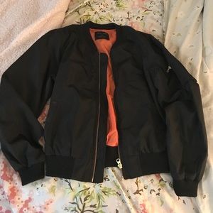 NWOT! Contemporary Simple Black Bomber Jacket